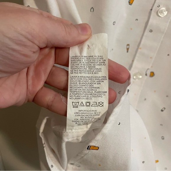 Original Penguin Beer Print Oxford Shirt Short Sleeve Size Small - Picture 11 of 14